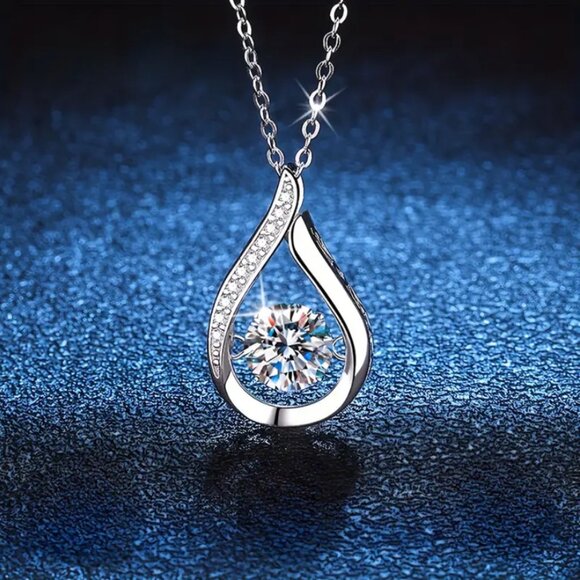 925 Sterling Silver Womens 2ct Diamond Pendant Necklace Ladies New 16 18 Jewelry